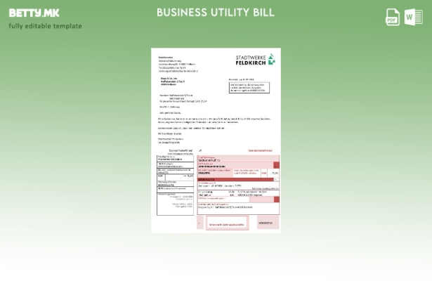 Модерен стил Австрија Stadtwerke Feldkirch за деловни сметки за комунални услуги