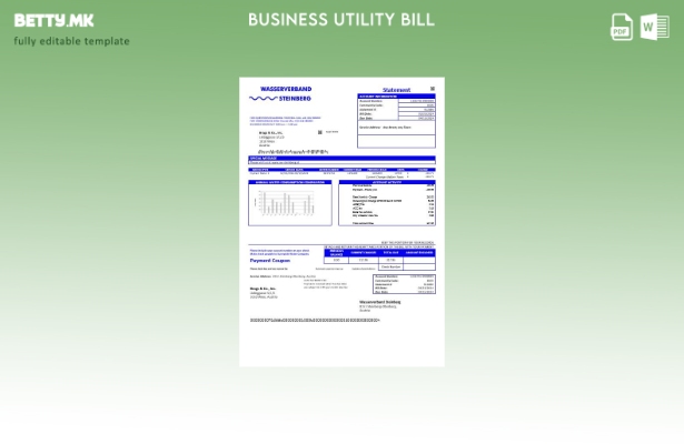 Модерен стил Австрија Wasserverband Steinberg шаблон за комунални сметки за дело