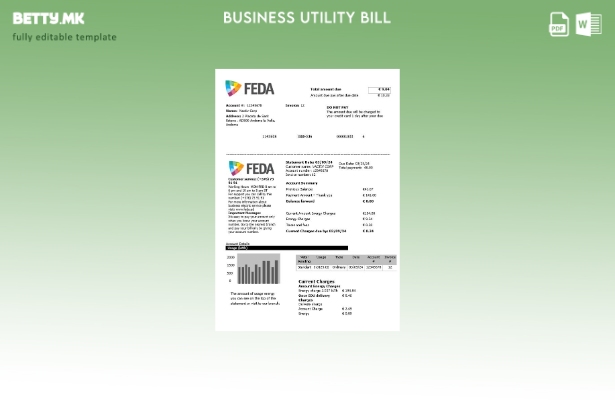Модерен стил Андора Електрични сили на Андора шаблон за деловни сметки за комуна