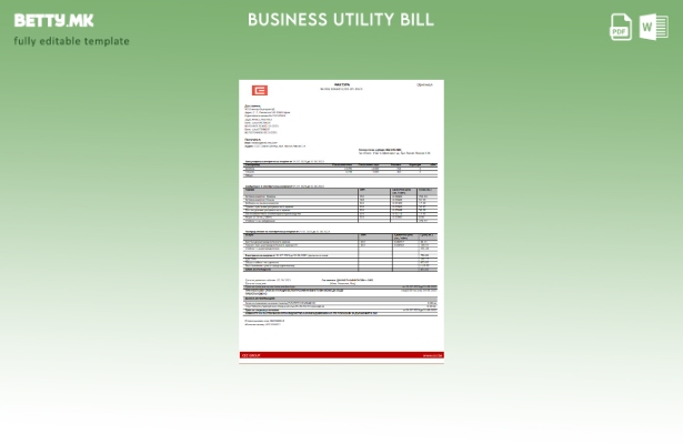 Модерен стил Бугарски шаблон за деловна сметка за електрична енергија