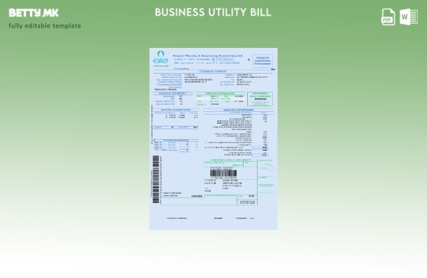 Модерен стил Грција EYATH шаблон за деловни сметки за комунални услуги