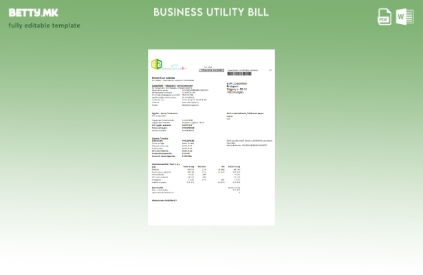 Модерен стил Е шаблон за деловни сметки за комунални услуги