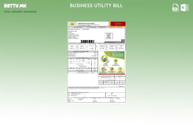 Модерен стил Индиски IGL шаблон за деловни сметки за комунални услуги