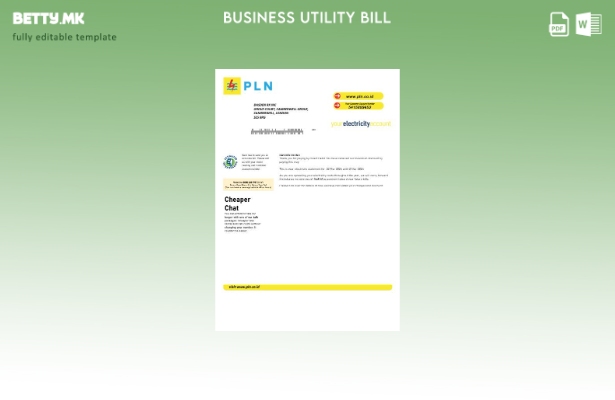 Модерен стил Индонезија PLN шаблон за деловна сметка за електрична енергија