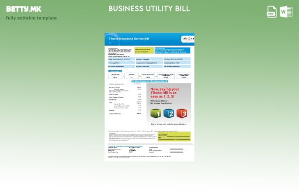 Модерен стил Индонезија TIKONA шаблон за деловна сметка за комунални услуги