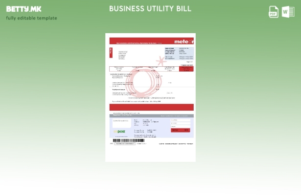 Модерен стил Ирска Метеор шаблон за деловна сметка за комунални услуги