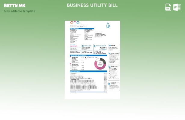 Модерен стил Италија Enel Energia шаблон за деловни сметки за комунални услуги