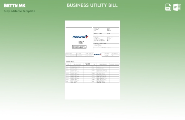 Модерен стил Италија Ropobac Systemi шаблон за деловна сметка за комунални услуг