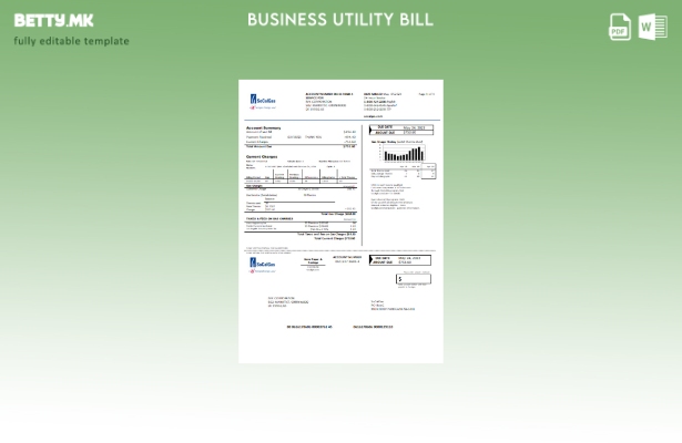 Модерен стил Калифорнија SoCal Gas шаблон за деловна сметка за комунални услуги
