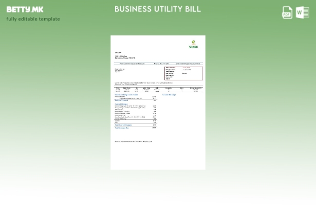 Модерен стил Канада Алберта Спарк шаблон за деловна сметка за комунални услуги