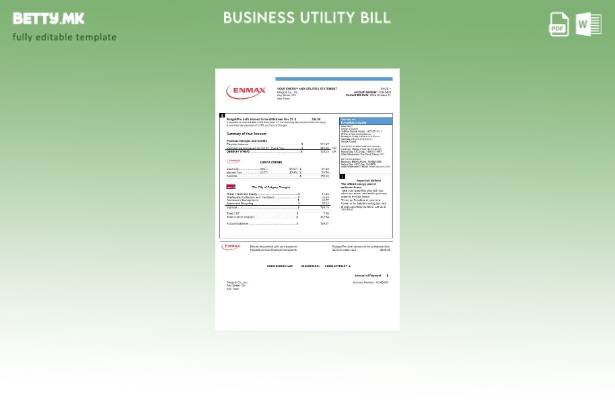 Модерен стил Канада Enmax шаблон за деловни сметки за комунални услуги