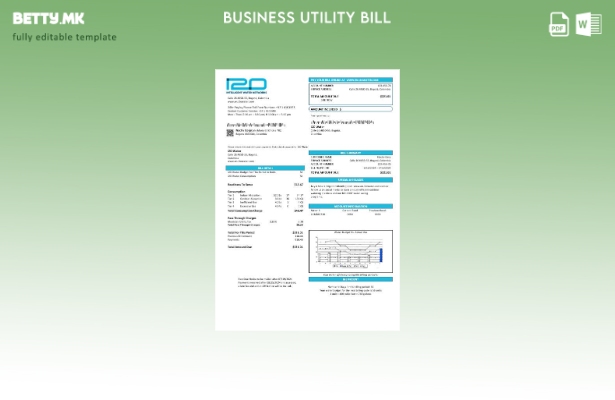 Модерен стил Колумбија iO Вода, деловна сметка за комунални услуги