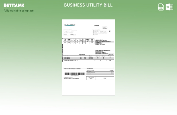 Модерен стил Молдавија Шаблон за деловна сметка за комунални услуги за гас