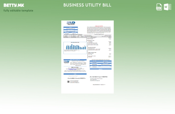 Модерен стил Образец за деловна сметка за комунални услуги Фалбрук за комунални