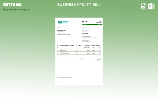 Модерен стил Романија SIGLA COMPANIEI шаблон за деловни сметки за комунални услу