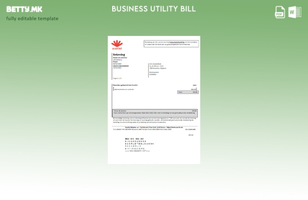 Модерен стил Скарлет шаблон за деловна сметка за комунални услуги за телекомуник