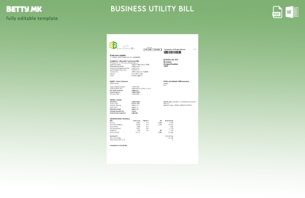 Модерен стил Унгарија E шаблон за сметки за деловни комунални услуги
