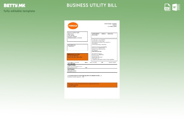 Модерен стил Унгарија FIDESZ образец за деловни сметки за комунални услуги лесно