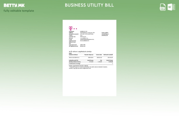 Модерен стил Унгарија Magyartel шаблон за деловни сметки за комунални услуги