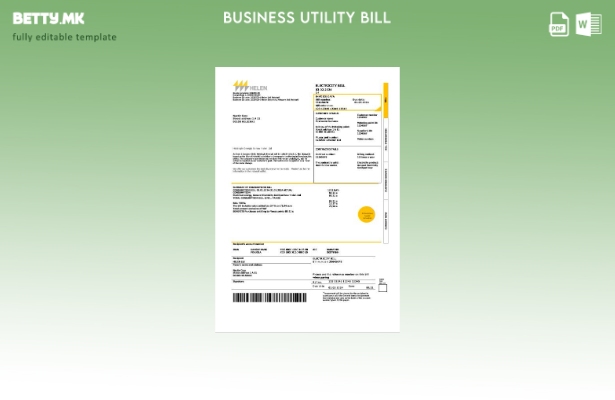 Модерен стил Финска HELEN шаблон за деловни сметки за комунални услуги во шаблон