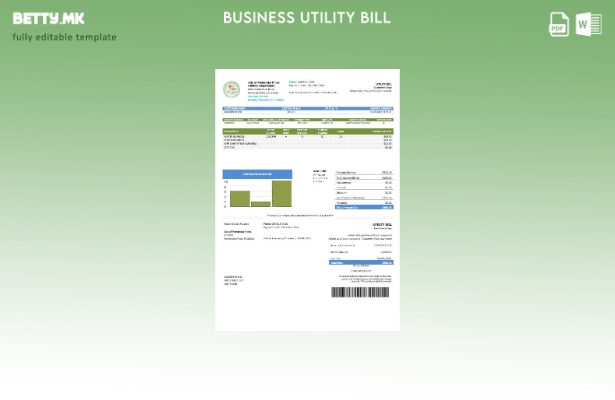 Модерен стил Шаблон за деловна сметка за комунални услуги Град Пемброк Пајнс