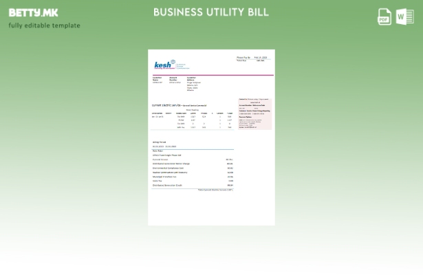 Модерен стил Шаблон за деловна сметка на Албанската електроенергетска корпорациј
