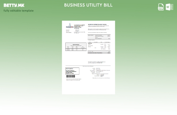 Модерен стил Шаблон за деловни сметки за комунални услуги на Медисон Електрик