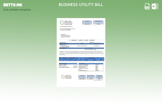 Модерен стил Шаблон за деловни сметки на Управата за електрична енергија на Гибр
