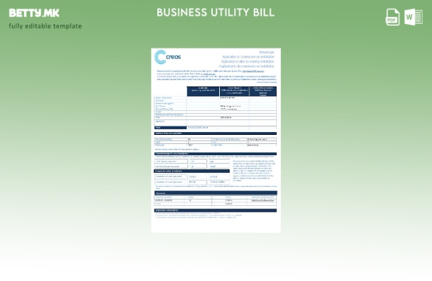 Модерен стил Шаблон за комунални сметки за деловно поле за гас на Луксембург Cre
