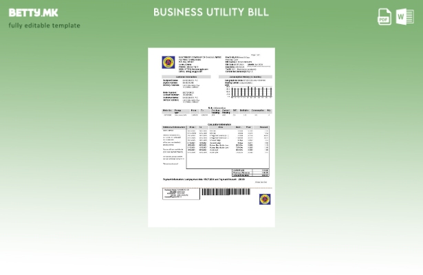 Модерен стил Шаблон за сметки за деловна комунална компанија Гана за електрична