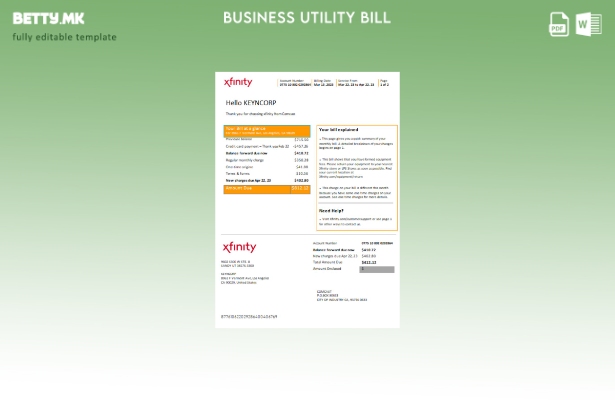 Модерен стил Шаблон на страница за деловна сметка за комунални услуги San Franci
