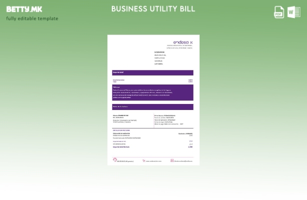 Модерен стил Шпанија Барселона Endesa X Шаблон за деловна сметка за електрична е