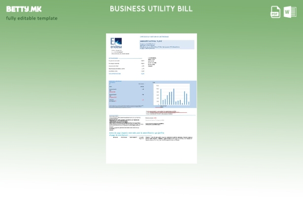 Модерен стил Шпанија ENDESA шаблон за деловна сметка за комунални услуги