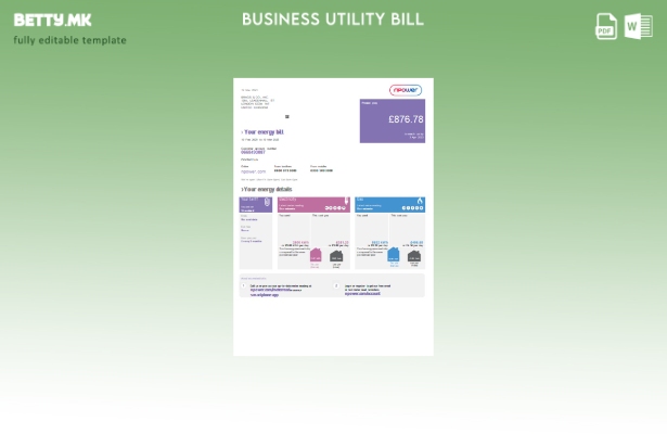 Модерен стил деловна сметка за комунални услуги Npower, шаблон за верзија