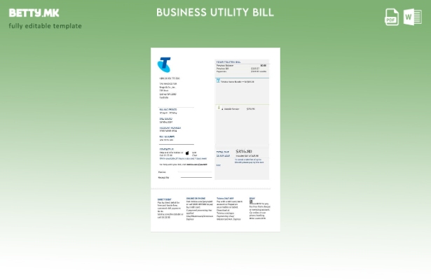 Модерен стил на Австралија Telstra телекомуникациски деловни сметки за комунални