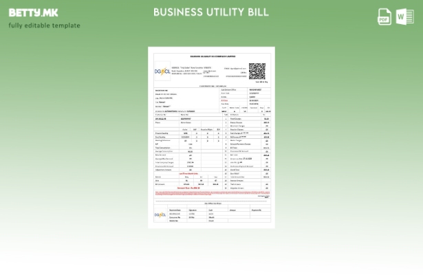 Модерен стил на Индија DGVCL шаблон за деловни сметки за комунални услуги