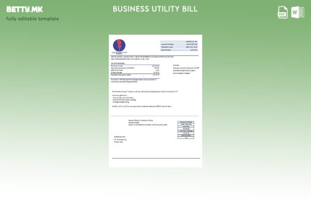 Модерен стил на Либија Џенерал Електрик шаблон за деловна сметка за електрична е