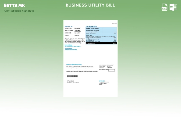 Модерен стил на шаблон за деловни сметки за комунални услуги во Канада Шо