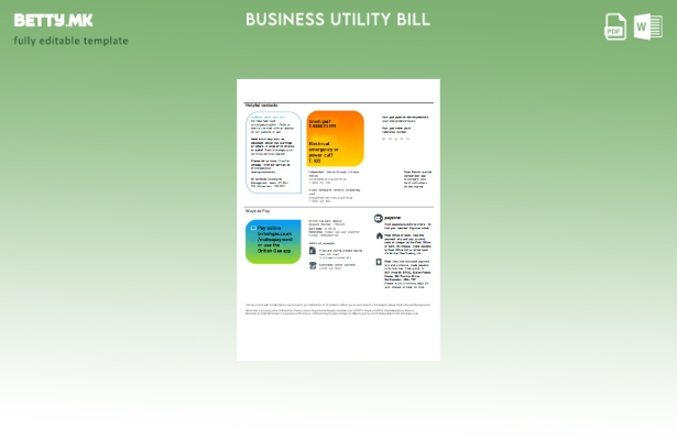 Модерен стил на шаблон страница за деловна сметка за комунални услуги на брита 2