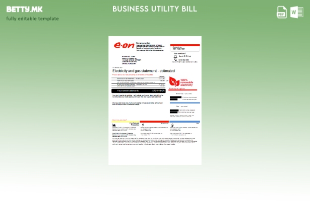 Модерен стил на E.ON Обединетото Кралство за деловни сметки за комунални услуг 1