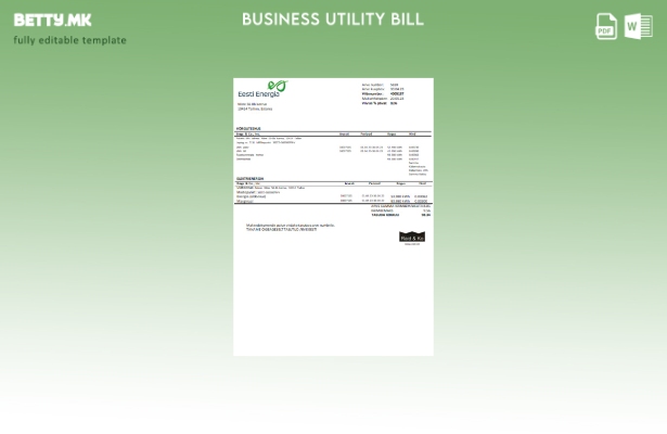 Модерен стил на Eesti Energia за деловна сметка за електрична енергија