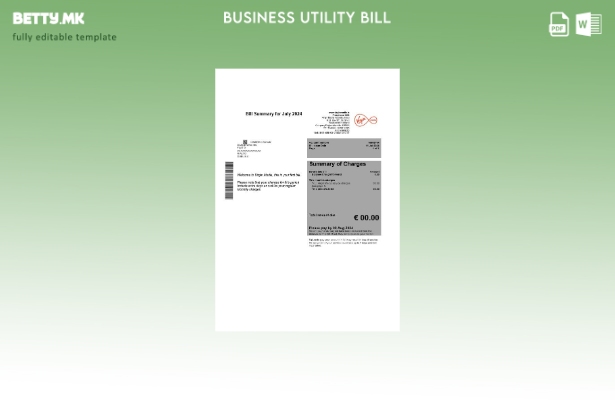 Модерен стил на Ireland Virgin Media Шаблон за верзија на деловните сметки за ко