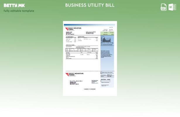 Модерен стил на Rocky Mountain Power Шаблон за деловна сметка за електрична енер