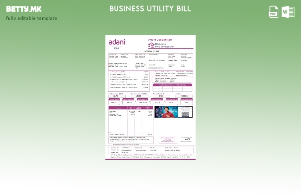 Модерен стил шаблон за деловна сметка за комунални услуги Адани