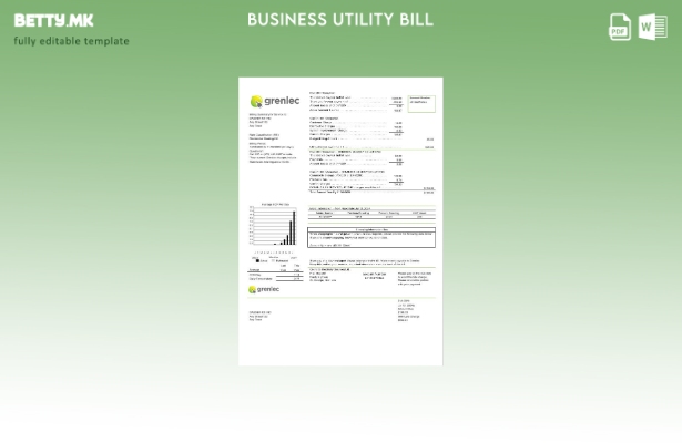 Модерен стил шаблон за деловна сметка за комунални услуги Гренада за електрична