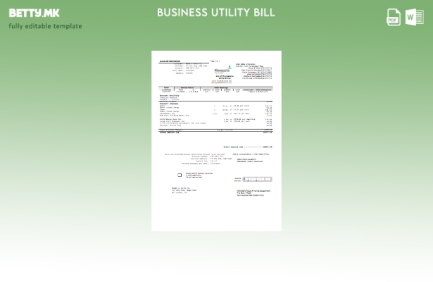 Модерен стил шаблон за деловна сметка за комунални услуги во Минеаполис Градот е