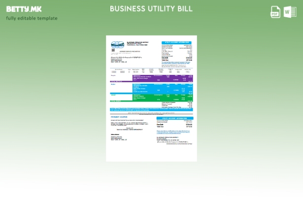 Модерен стил шаблон за деловна сметка за комунални услуги во областа за наводнув