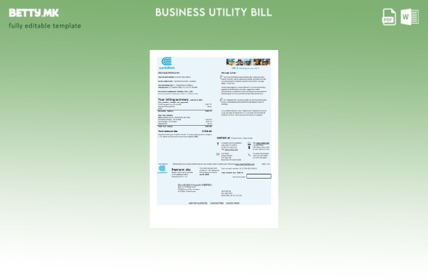 Модерен стил шаблон за деловна сметка за комунални услуги за електрична енергија