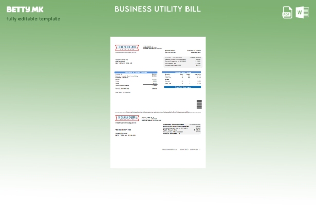 Модерен стил шаблон за деловна сметка за комунални услуги на Центарот за комунал