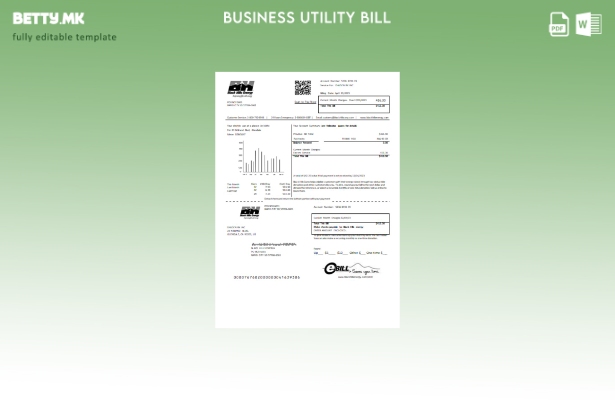 Модерен стил шаблон за деловна сметка за комунални услуги Black Hills Energy